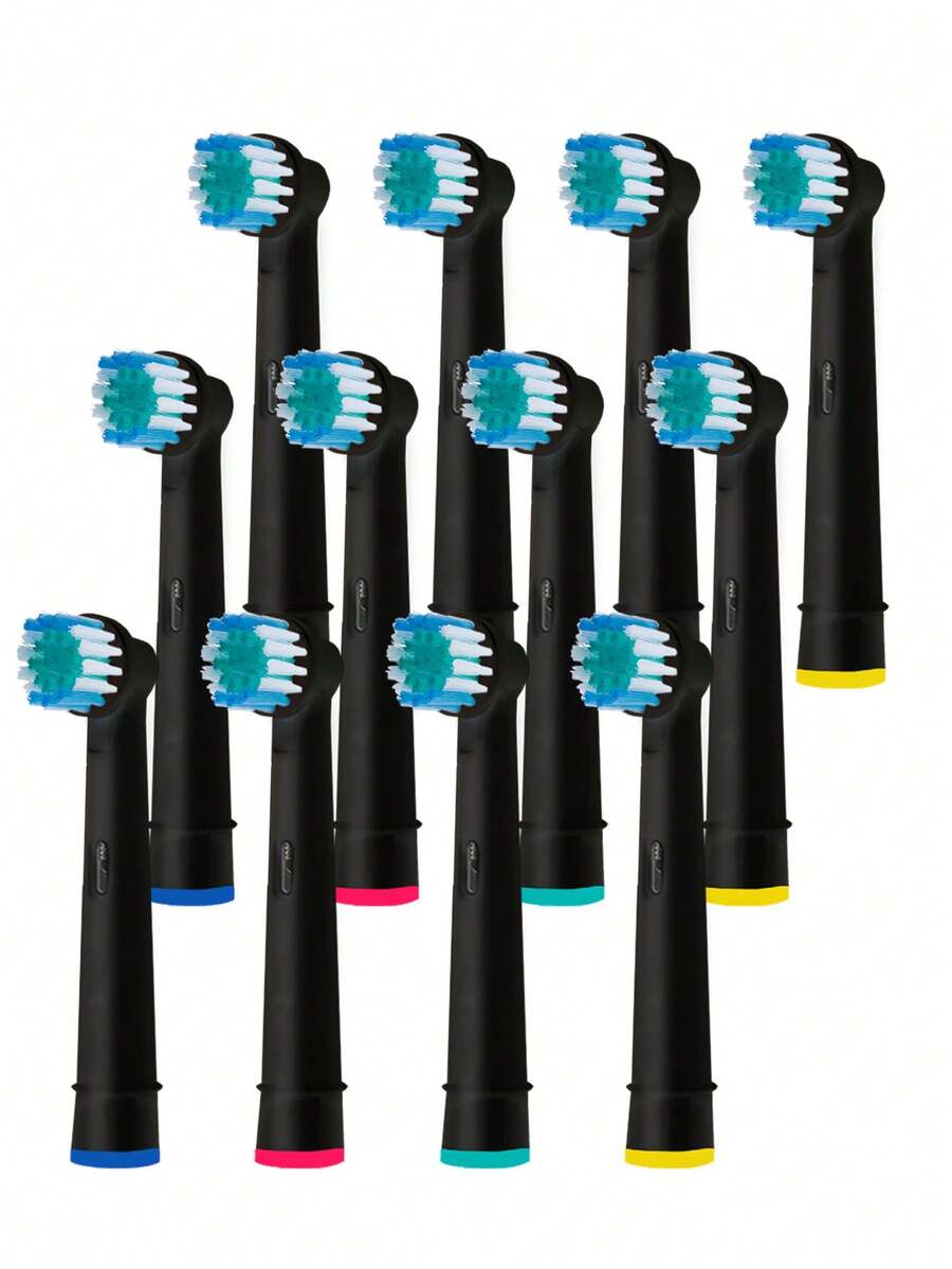 12 cabezales de cepillo de precisión, limpieza profunda y precisa, compatibles con Pro1000/1500/100/500/Vitality/Genius X/7000/7500/8000/9600, etc. - Negro - Ver 1