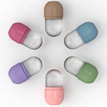 冰面滾輪,針對面部和眼部浮腫緩解的冰滾輪,臉部按摩器,塑造和增強肌膚護理和光澤,冰臉滾輪模具立方體,可重複使用和防漏（棕色） - 棕色 - 查看 8