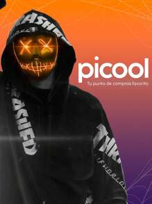 Mascara Disfraz Luz Led Purga Halloween The Purge Colores  Una pulsera & un anillo Aleatorio De REGALO - Naranja - Ver 6