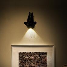 1pc Black Cute Sea Lion Shaped Induction Lamp, Rechargeable