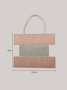 Decorative MDF Plate With Rope 28x22.3cm - Màu Hồng baby - Xem 2