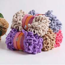 圓形羊毛紗diy甜甜圈耳紗手工編織粗羊毛紗家用抱枕毛毯圍巾紗