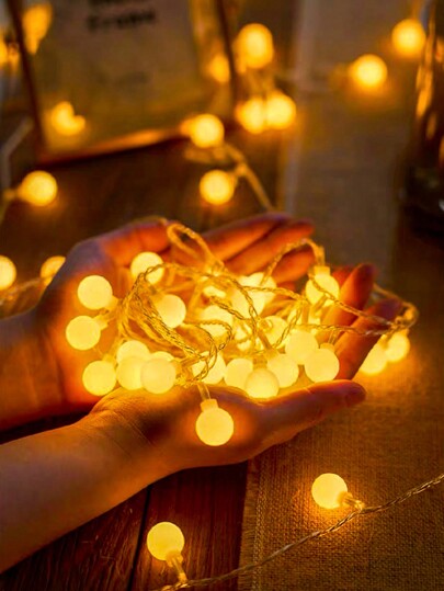 Small Round Ball Shaped Led Lights, Perfect For Night Market Booth, Dorm Room Ambience, Bedroom And Camping Decoration