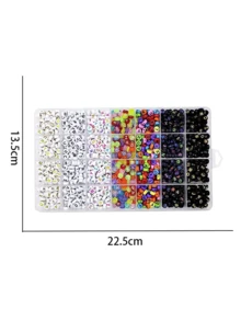 1400入組4x7mm白色圓形平面亞克力字母珠a-z紅心和黑心珠子,適用於製作珠寶手鍊項鍊鑰匙鍊 - 熒光 - 查看 2