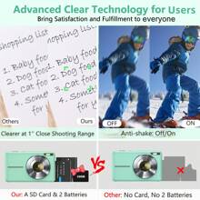 Fhd 1080p數字相機44mp小巧數字照相機,具備16倍變焦+32gb記憶卡+2節電池 - 綠色 - 查看 5