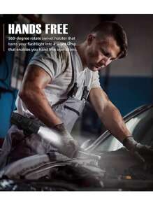 1pc Durable Molle Flashlight Holster,Nylon Torch Carry Case With 360 Degree Carabiner Reel Clip,Rotatable Flashlight Holder Belt Clip,Easy Access And Hands-Free Use - Ideal For Outdoor Activities, Spring Outdoor Sports, Valentine's Gift - Black - View 4