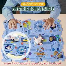 兒童益智軌道車玩具車 Diy 拼圖軌道電動車城景搭建益智玩具(5 件套,恐龍)