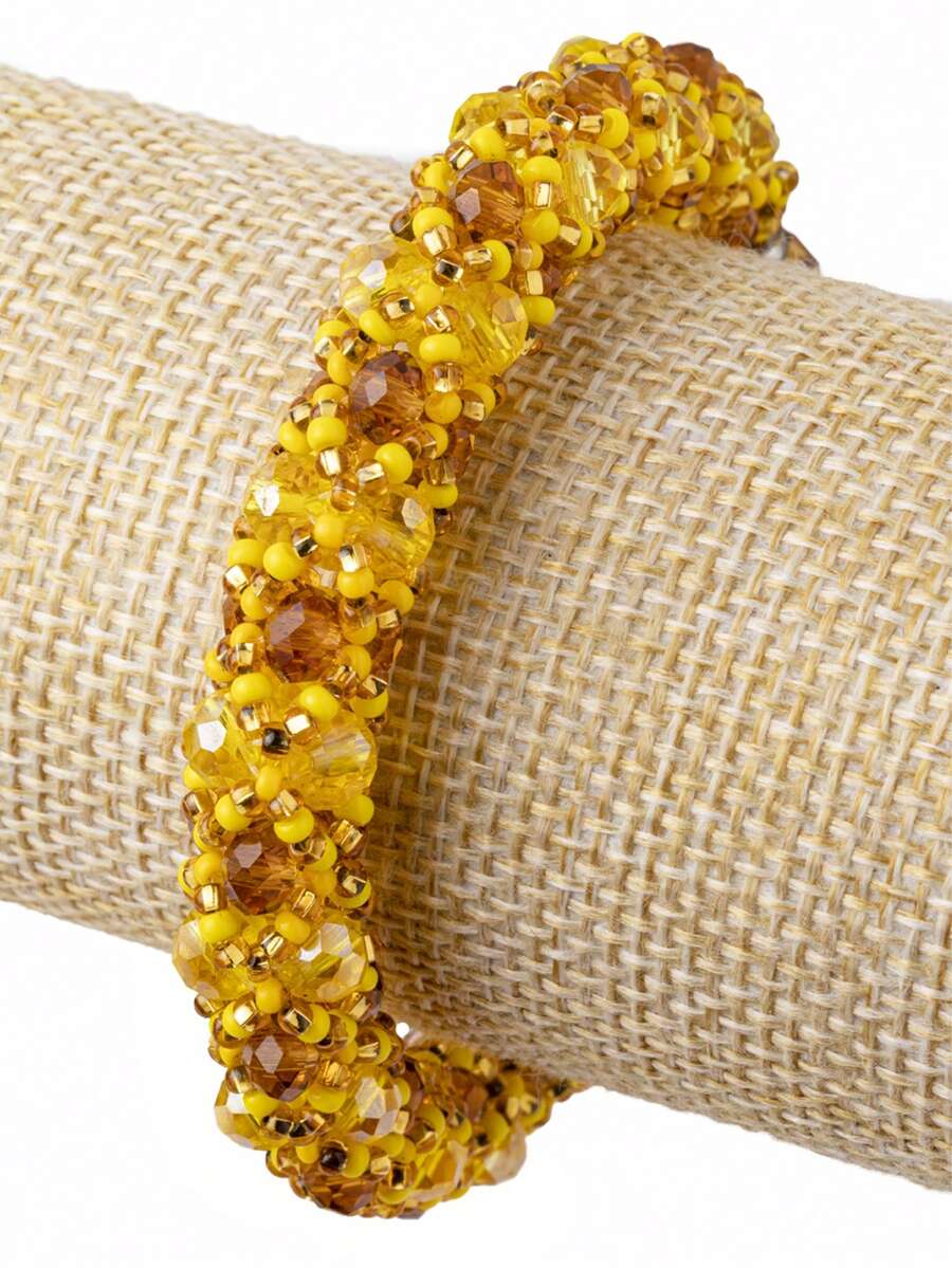 Pulsera Oshun Tejida Yoruba Protección - Dorado - Ver 1