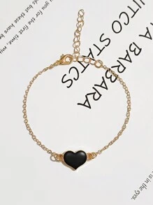 Ladies' Fashion Quartz Watch Set - One Watch And One Heart-shaped Bracelet - Black - View 3