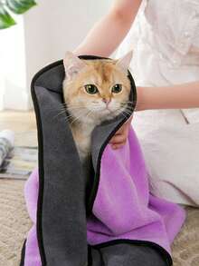 1pc Random Color Pet Towel For Dog And Cat For Shower - Multicolor - View 6