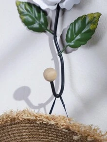 1個裝飾牆掛鉤,掛衣帽鑰匙毛巾花卉點綴鐵造掛鈎,老式掛鉤家居客廳門口裝飾用品 - 彩色 - 查看 3