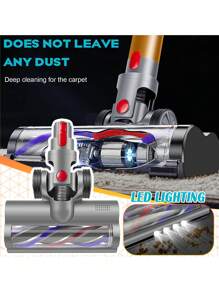 1 Miếng Máy hút bụi Trực tiếp lái xe Điện lực Sàn nhà Chải Turbine Đầu , Lớn Sàn nhà Chải , Mềm mại Sang trọng Sàn nhà Chải Trục lăn Chải , Cơ bản Chức năng : Đến Máy hút bụi Lớn Hạt Của Bụi bặm Và Dơ dáy , Đến Ngăn chặn Tóc Dây Quấn , Và Đối với Dễ 180 Độ có đèn LED Hạt , Độc lập Động cơ Và Có thể tháo rời Trục lăn Đối với Thuận tiện Thay thế & Thích hợp Đối với Vật dụng trong nhà - Bạc - Xem 3