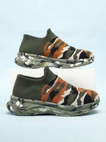 Unisex Camouflage Shoes For Couples, Athletic Running Shoes For Training, Anti-slippery & Wear-resistant Safety Shoes For Construction Site Workers