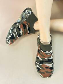 Unisex Camouflage Shoes For Couples, Athletic Running Shoes For Training, Anti-slippery & Wear-resistant Safety Shoes For Construction Site Workers
