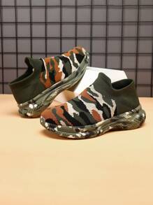 Unisex Camouflage Shoes For Couples, Athletic Running Shoes For Training, Anti-slippery & Wear-resistant Safety Shoes For Construction Site Workers