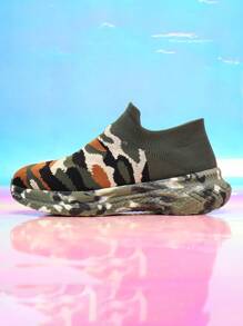Unisex Camouflage Shoes For Couples, Athletic Running Shoes For Training, Anti-slippery & Wear-resistant Safety Shoes For Construction Site Workers