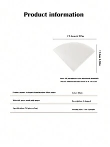1pc Wooden Pulp V-shaped Cone Coffee Filter Paper For Home Drip Coffee Brewing - White - View 10