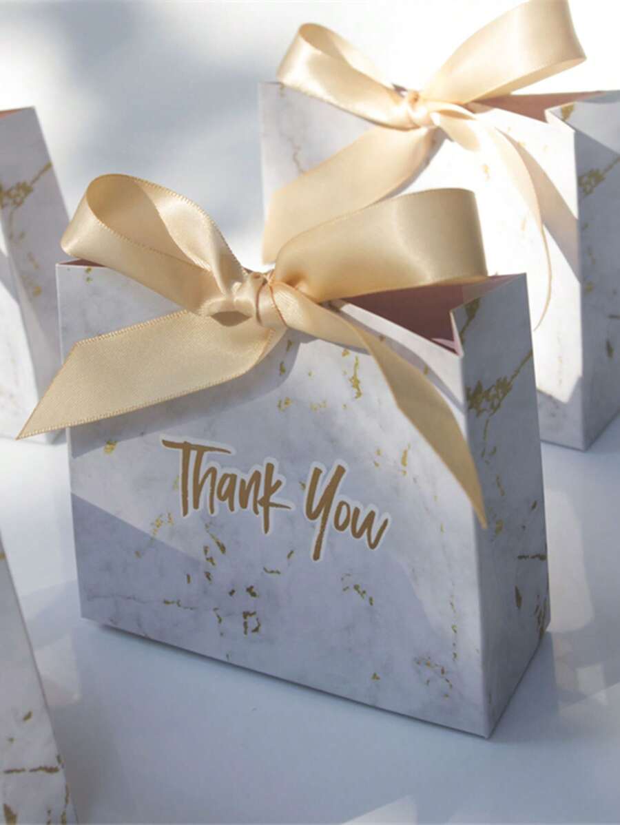 10pcs Gift Bags Packaging Creative Mini Marble Pattern Paper Bags, Suitable For Party, Chocolate Packaging, Wedding Favors, Back To School, Valentine's Day And Other Occasions - Gold - View 1