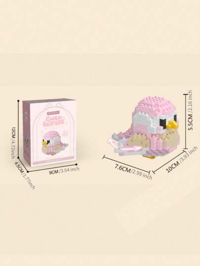 Red/Pink/Purple/BlueCreative Bird Building Blocks, Diy Assembly, Suitable For Home Decoration Room Decoration
