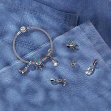 WOSTU 1 件西部牛仔系列 925 純銀牛仔帽吊墜和復古皮帶珠適合 Diy 原創手鍊吊墜禮品製作