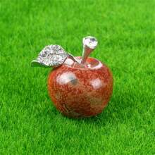 1入組25mm漂亮的聖誕禮物紅蘋果寶石天然療癒水晶石手工雕刻工藝擺設,適用於家居辦公室裝飾禮品 - 蘋果 - 查看 14