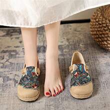 Women's Holiday Wearable Flat Shoes With Geometric Pattern - Blue - View 2