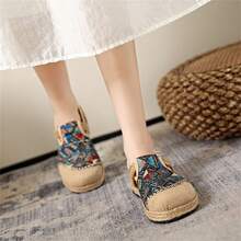 Women's Holiday Wearable Flat Shoes With Geometric Pattern - Blue - View 3