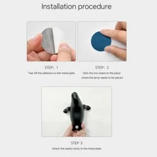 1pc Black Cute Sea Lion Shaped Induction Lamp, Rechargeable