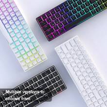 Ajazz Ak692 69鍵遊戲機械鍵槃無線三模辦公電競專用打字棕色開關白色(白光) - 白色 - 查看 4