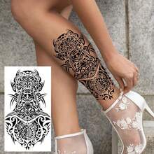 1sheet Temporary Tattoo Sticker For Men And Women, Waterproof Sleeve Tattoo - Black - View 3