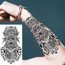 1sheet Temporary Tattoo Sticker For Men And Women, Waterproof Sleeve Tattoo - Black - View 1