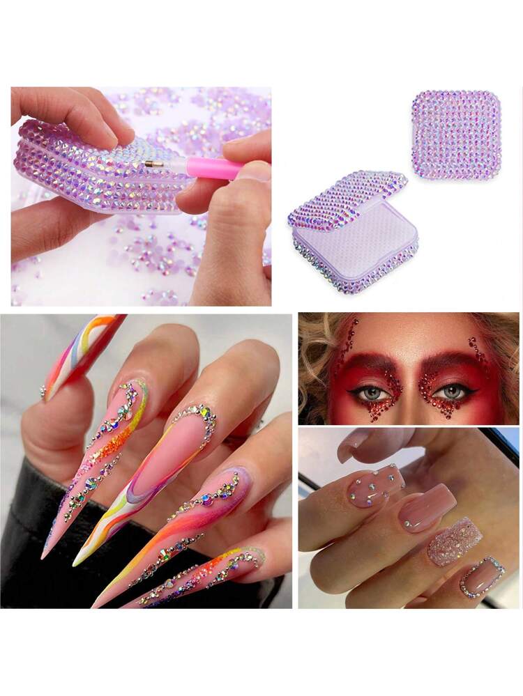 2Mm - 6Mm Resin Rhinestones Color Non Hotfix Flat Back Glue On Nail Gems Strass Glitter Bling Rhinestone Jelly Beads For Nail Art, Mugs, Bottles, Tumblers, Mobile ,Makeup Diy Accessories Nail Supplies Nails Nail Charms