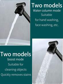 1入組機械臂通用水龍頭，旋轉噴口，可旋轉360度延伸過濾噴嘴，防濺水奇蹟搖臂，黑色適用於廚房浴室 - 銀色 - 查看 5