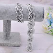 1 Pieza Cinturón Nupcial, Accesorio De Vestido De Novia Con Pedrería, Diseño De Lazo De Cinta De Tela Blanca - Beis - Ver 2