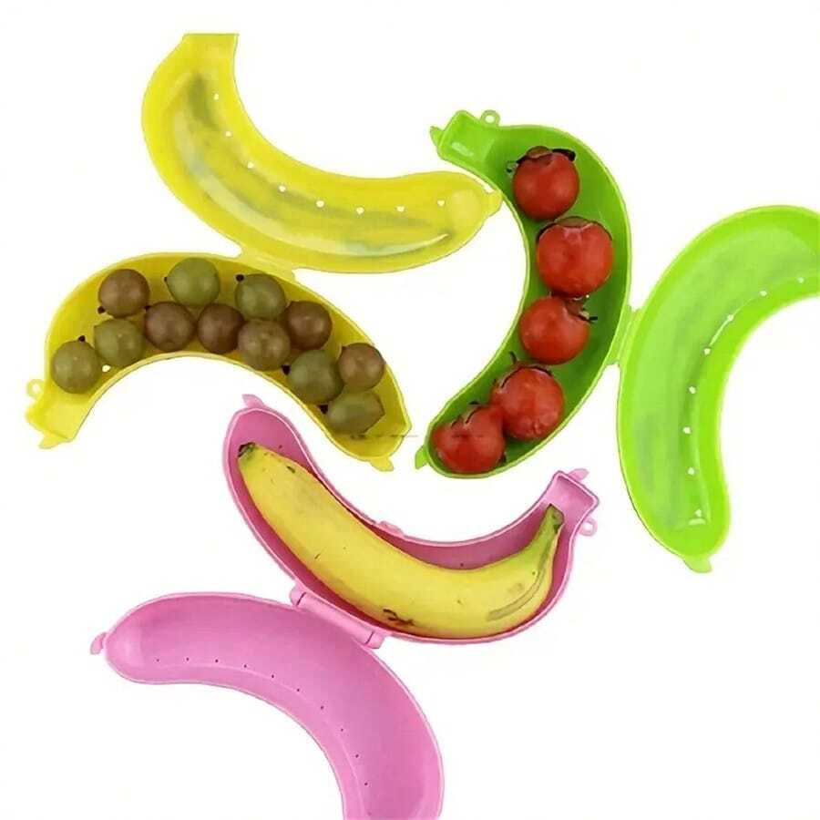 Cute Banana Shaped Storage Box, Outdoor Portable Fruit Container For