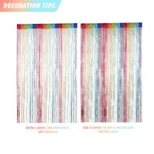 Door String Curtain, Wall Panel Fringe Window Room Divider Blind, Home Patio Bedroom Decorative Tassel Screen Ribbon Strings Strip Silver Thread Screen For Wedding Coffee House - one-size - View 8