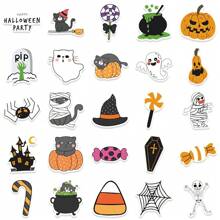 100pcs Cartoon Pumpkin, Monster & Skull Pattern Halloween Party Decorative Stickers For Luggage, Guitar, And Printing Paper - Multicolor - View 3
