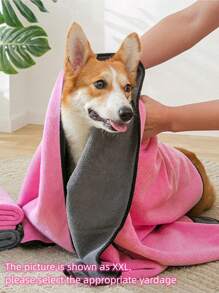 1pc Random Color Pet Towel For Dog And Cat For Shower - Multicolor - View 3