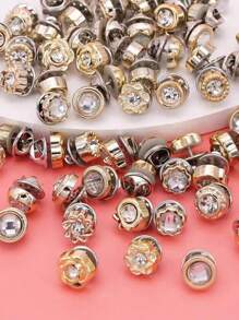 20pcs WoMen' Shirt Button Pins Set, Pearl & Rhinestone Decor Mini Brooches, For Daily Outfits - Multicolor - View 1