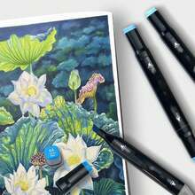 Juego De 48 Marcadores De Dibujo Permanentes De Doble Punta Con Tinta A Base De Alcohol, Para Pintar Y Elaborar Manualidades Para Niños, Incluye Una Caja De Almacenamiento Portátil - 48 colores - Ver 3