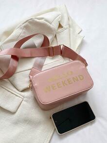 Mini bolso bandolera con correa ancha - Rosa - Ver 6