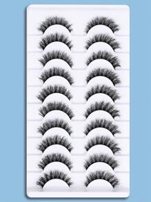 Himirell 10pairs/set 6-18mm Messy & Fluffy Crisscross False Eyelashes, Suitable For Daily Wear And Date Night - Black - View 4