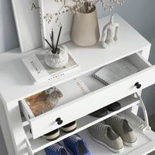 HOMCOM Shoe Storage Cabinet with 2 Flip Drawers for 8 Pairs of Shoes - 白色 - 查看 8