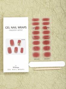 Beauty Sticker Butterfly Nail Sticker Set For 16 Fingernails, Half Cured Gel With 1 Nail File And 1 Nail Remover - Multicolor - View 5