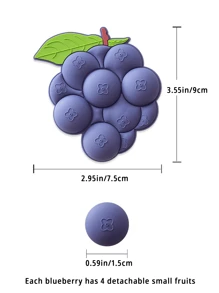 1入藍莓葡萄莢形冰箱磁鐵,個性化裝飾工藝冰箱貼紙 - 紫色 - 查看 5