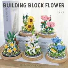 1pc Romantic Flower Bouquet Building Block Toy Exquisite packaging Box - Purple - View 2