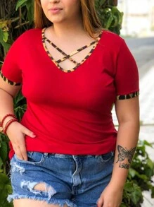 Plus Size Blouses - 紅色 - 查看 3