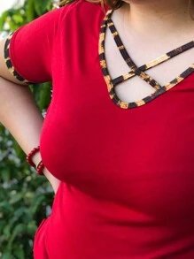 Plus Size Blouses - 紅色 - 查看 5