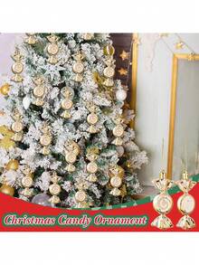 6 đồ trang trí Giáng sinh hình kẹo mạ, đồ trang trí tiệc Giáng sinh, đồ trang trí cây thông Noel cho năm mới 2025 - Rượu sâm banh - Xem 6
