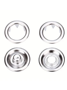 1 Pack 200pcsSnap Fasteners Tool Kit Hollow And Solid Metal Prong Snaps Buttons Clothing Leather Crafting Sewing - Multicolor - View 8